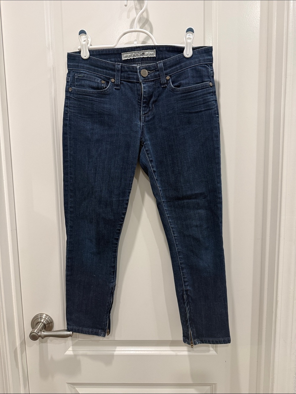 Joe's Jeans Dark Blue Cropped Skinny Ankle Zip Jeans